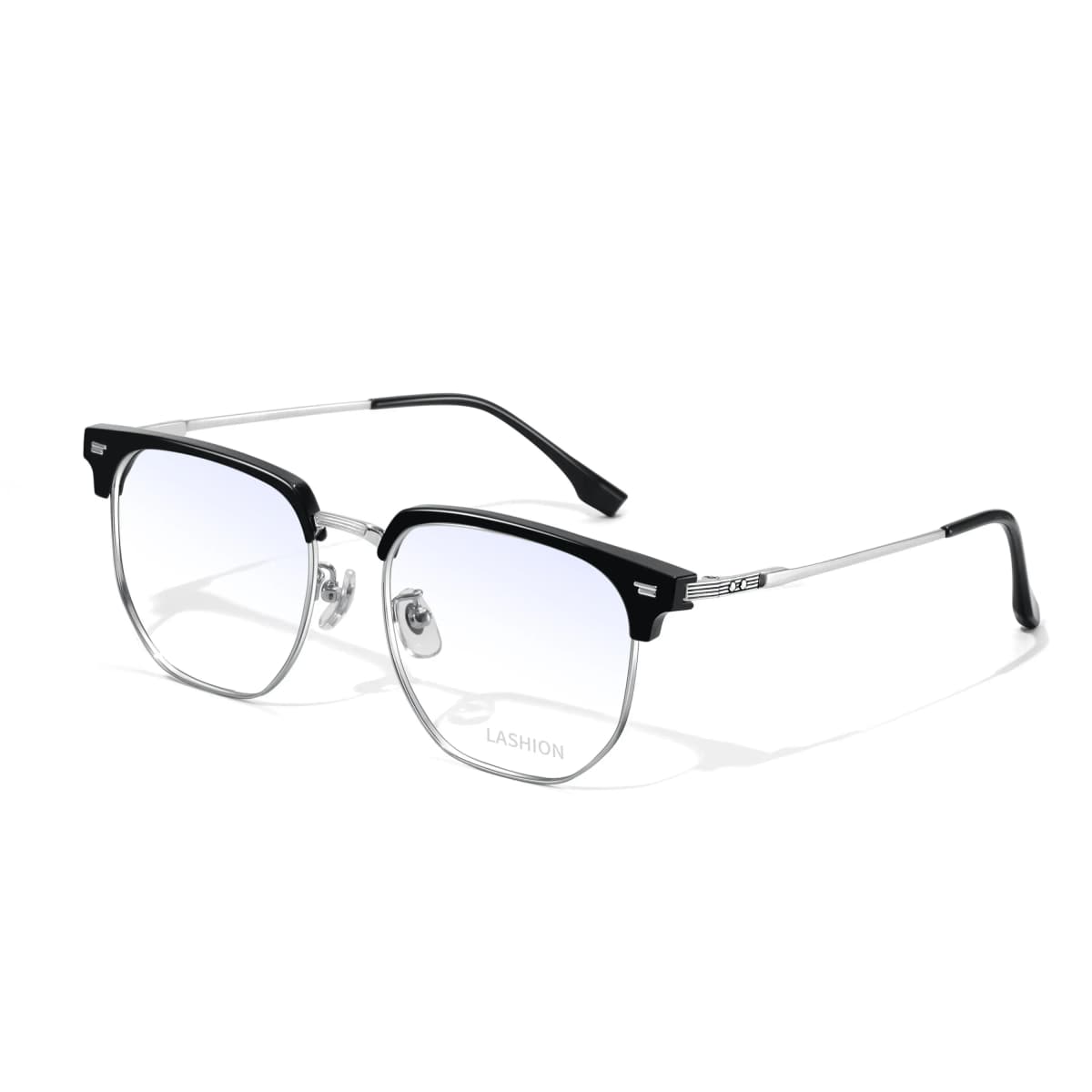 LASHION Intellectual Tech Half-Rim Student Blue Light Blocking Prescription Glasses Frame Alloy Eyebrow Frame Functional Frames Unisex 17