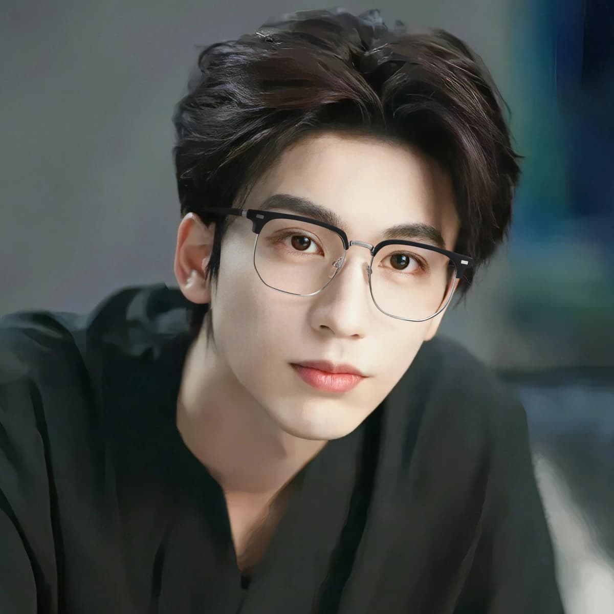 LASHION Intellectual Tech Half-Rim Student Blue Light Blocking Prescription Glasses Frame Alloy Eyebrow Frame Functional Frames Unisex 15