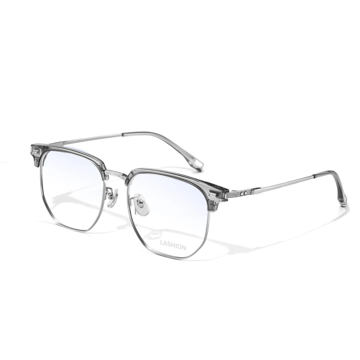 LASHION Intellectual Tech Half-Rim Student Blue Light Blocking Prescription Glasses Frame Alloy Eyebrow Frame Functional Frames Unisex 23
