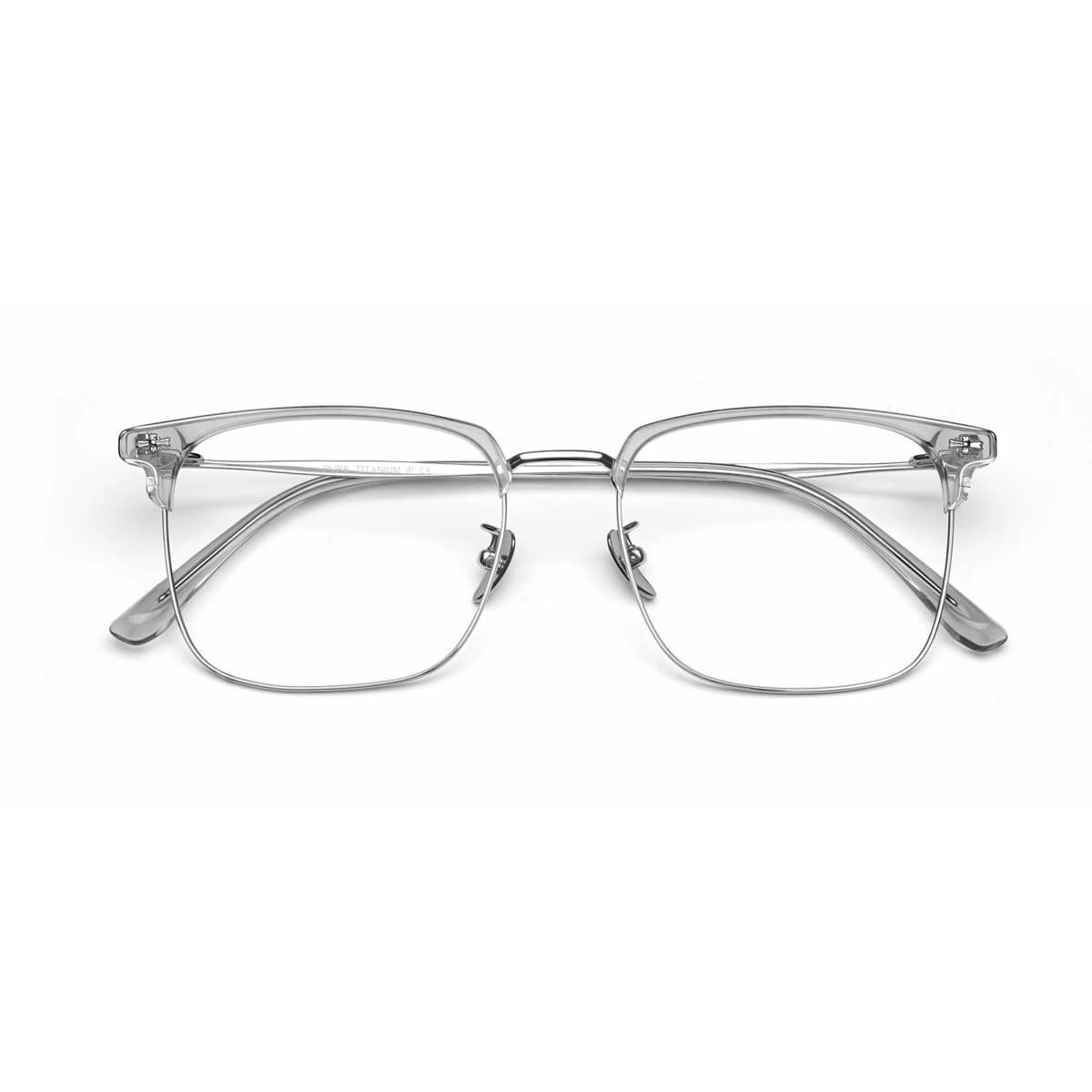 LASHION Intellectual Tech Half-Rim Student Blue Light Blocking Prescription Glasses Frame Alloy Eyebrow Frame Functional Frames Unisex 38