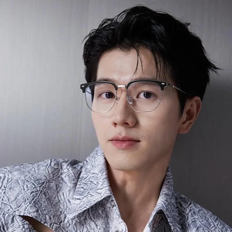 LASHION Intellectual Tech Half-Rim Student Blue Light Blocking Prescription Glasses Frame Alloy Eyebrow Frame Functional Frames Unisex 22
