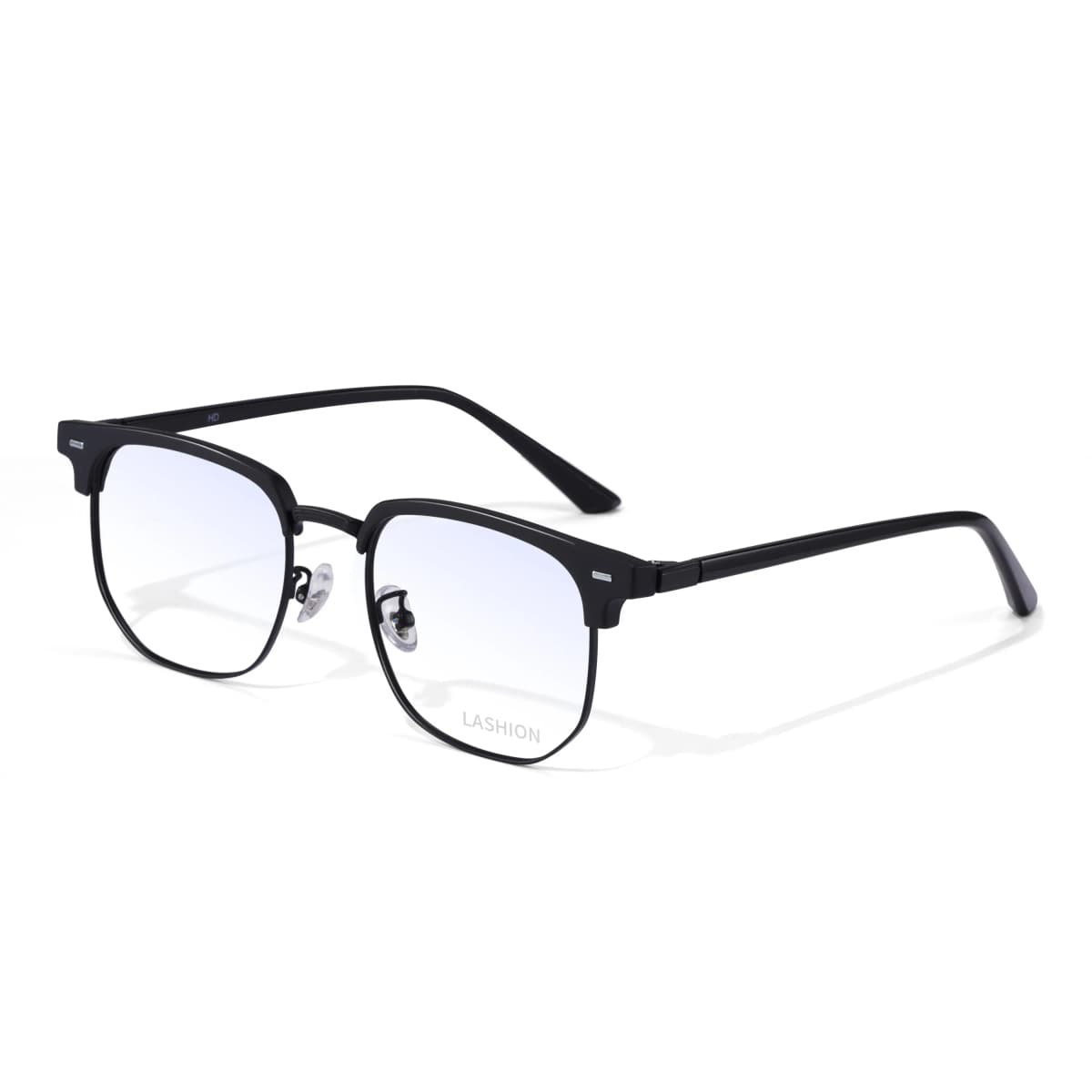 LASHION Intellectual Tech Half-Rim Student Blue Light Blocking Prescription Glasses Frame Alloy Eyebrow Frame Functional Frames Unisex 9