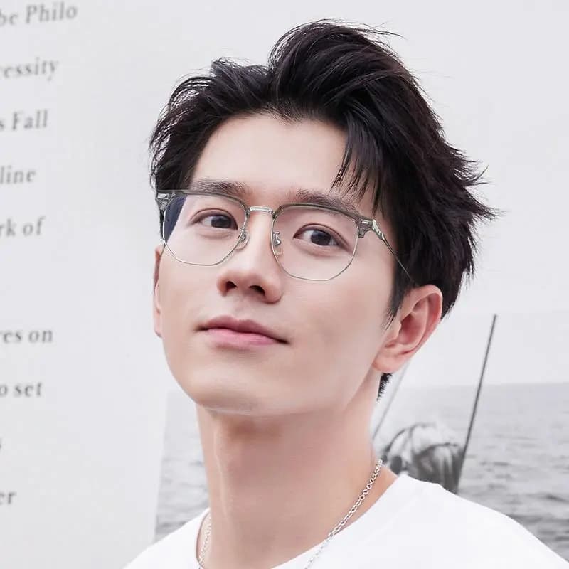 LASHION Intellectual Tech Half-Rim Student Blue Light Blocking Prescription Glasses Frame Alloy Eyebrow Frame Functional Frames Unisex 24