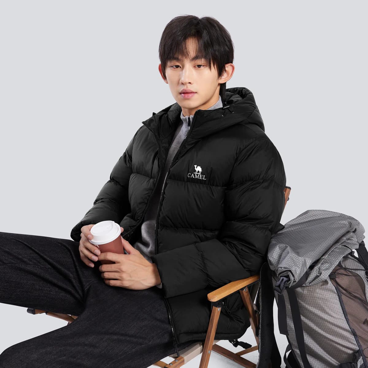 CAMEL Unisex Puffer Pencək 8