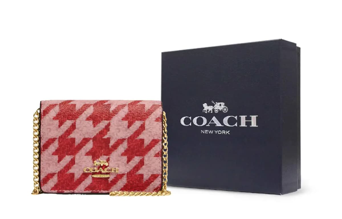 COACH Dəri Mini Çanta Qadın Qırmızı 5