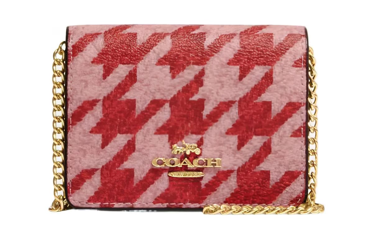 COACH Dəri Mini Çanta Qadın Qırmızı