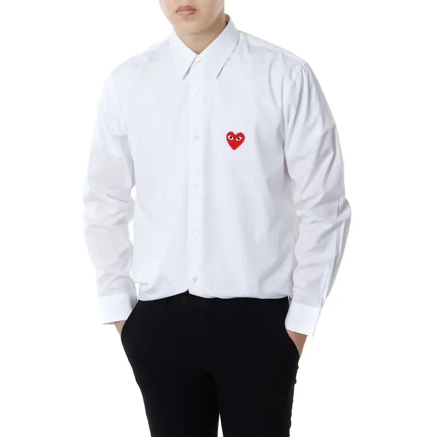 CDG Play Red Emblem Köynək Ağ 6