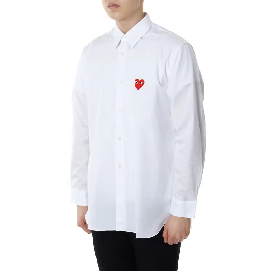 CDG Play Red Emblem Köynək Ağ 4