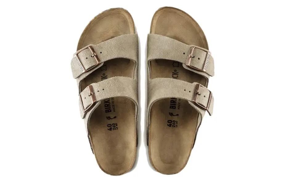 Birkenstock Arizona Suede Dəri Sandal Taupe 5