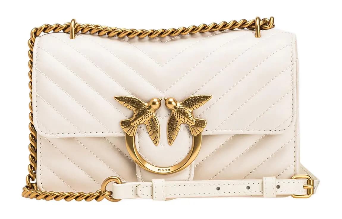 PINKO Dəri Çiyin və Crossbody Çantası Qadın Ağ