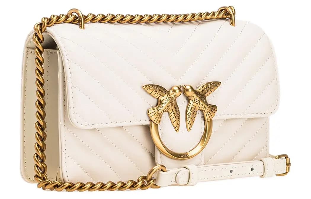PINKO Dəri Çiyin və Crossbody Çantası Qadın Ağ 2