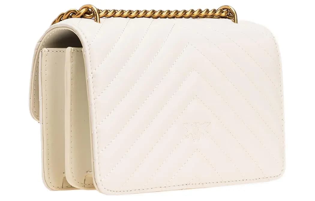 PINKO Dəri Çiyin və Crossbody Çantası Qadın Ağ 3