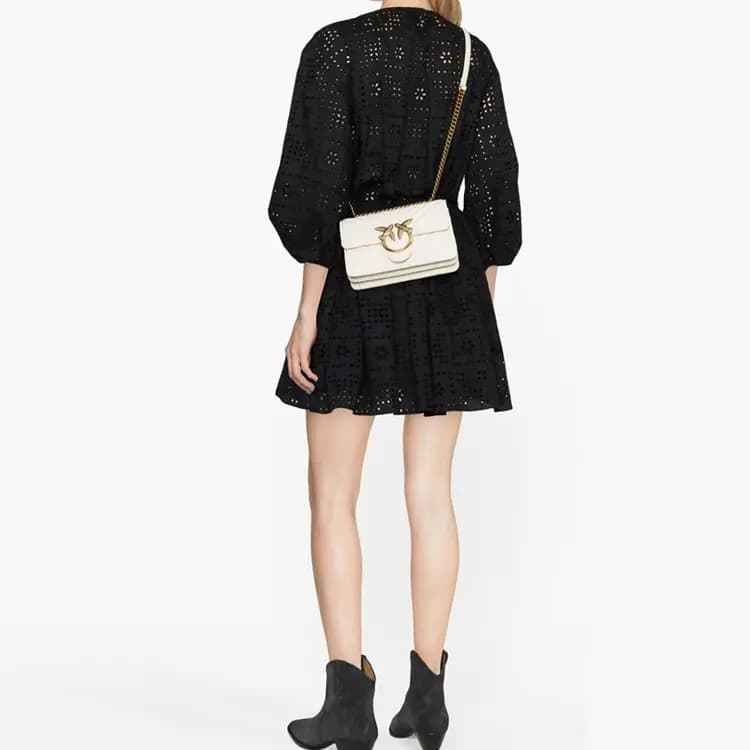 PINKO Dəri Çiyin və Crossbody Çantası Qadın Ağ 4