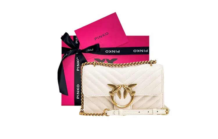 PINKO Dəri Çiyin və Crossbody Çantası Qadın Ağ 7