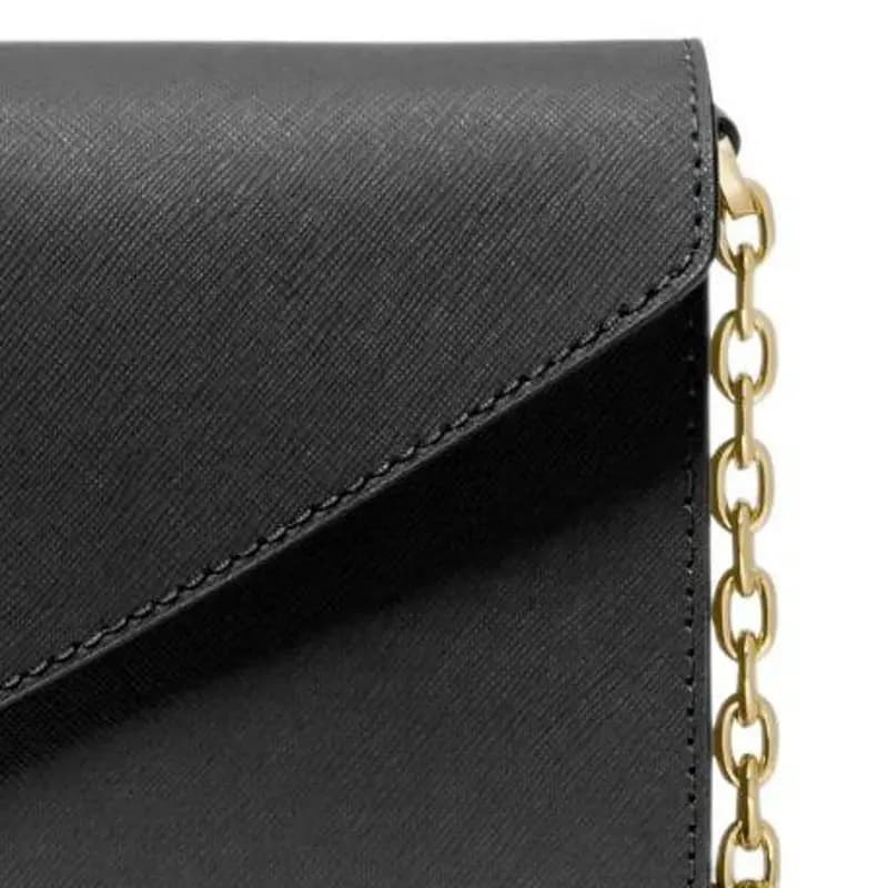 MICHAEL KORS Jet Set Travel Leather Envelope Bag, Shoulder Bag, Crossbody Bag Small Women's Black 4