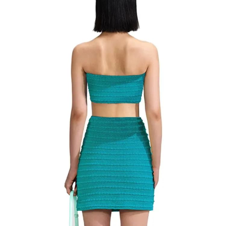Self-portrait Strapless Tops Women's Turquoise 3