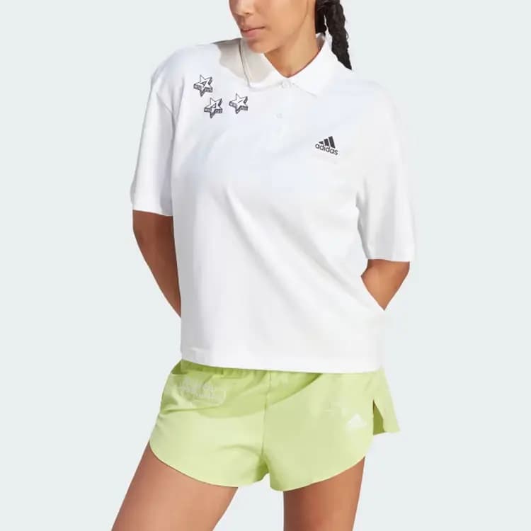 Adidas SCRIBBLE Qadın Polo Köynəyi Ağ 2