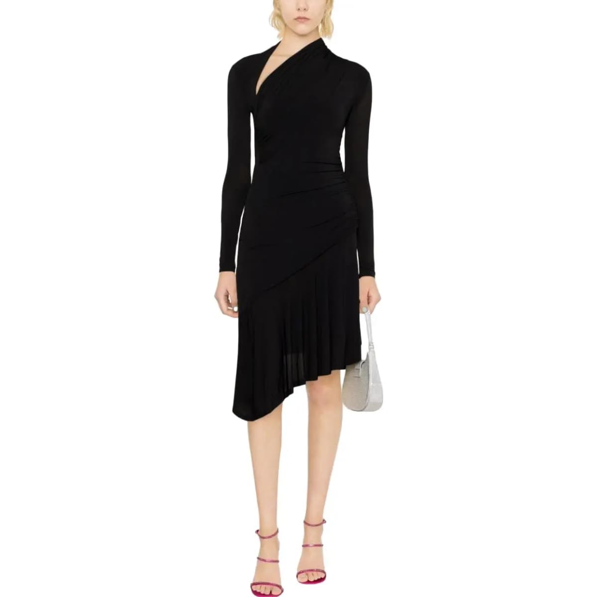 PINKO Asymmetric Long-sleeve Dress 2