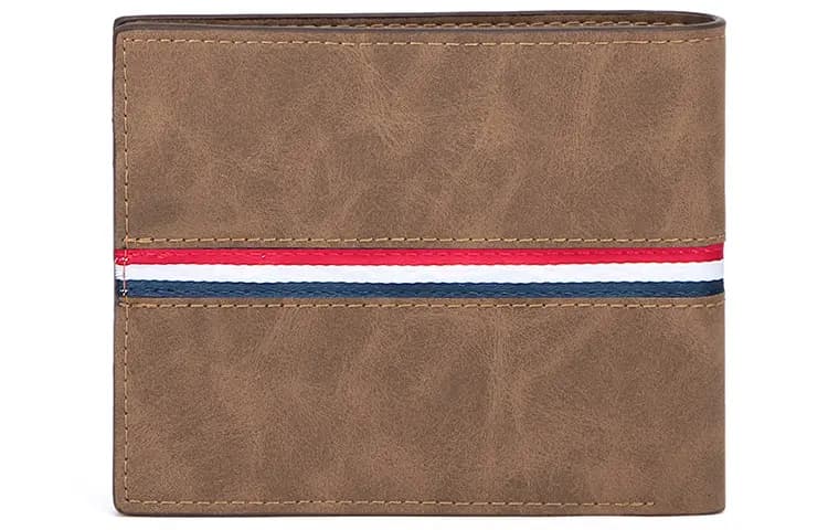 Mashalanti Retro Fashion Short Casual Simple Body Pattern Multi-Card Slot Synthetic Leather Horizontal Wallet Coin Purse Wallet Regular Men's Coffee Brown 4