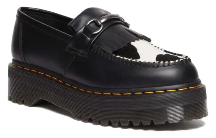 Dr.Martens Dr.Martens Adrian Snaffle Hair On & Leather Cow Print Kiltie Loafers 'Black' Women's 2