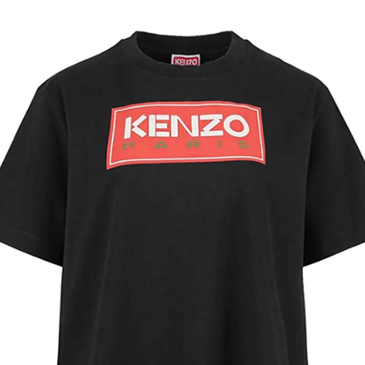 KENZO Logo Printli Qısaqol Köynək Qadın Qara 8
