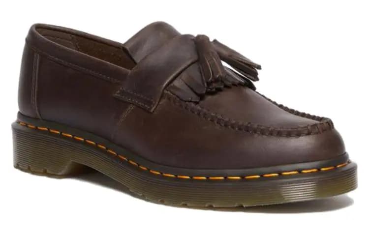 Dr.Martens Adrian Crazy Horse Leather Tassel Loafers 'Dark Brown' 2
