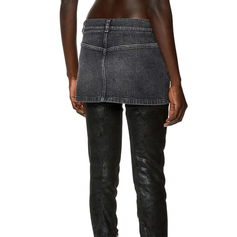 DIESEL De Ron S2 Low rise Denim Miniskirt 3