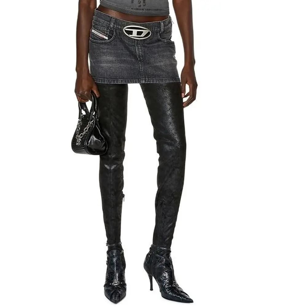 DIESEL De Ron S2 Low rise Denim Miniskirt 2