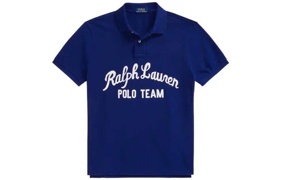 Polo Ralph Lauren SS23 Slim Fit Qısaqol Polo Yaxa Köynək Kişi Göy