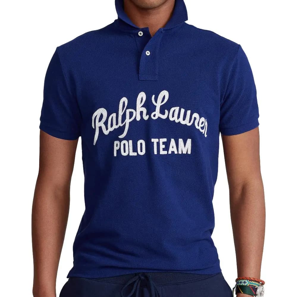 Polo Ralph Lauren SS23 Slim Fit Qısaqol Polo Yaxa Köynək Kişi Göy 2
