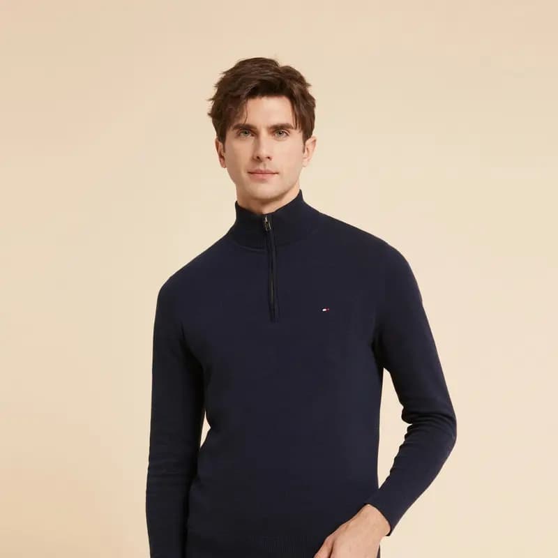 Tommy Hilfiger Kişi Cemper DU7 Göy 6