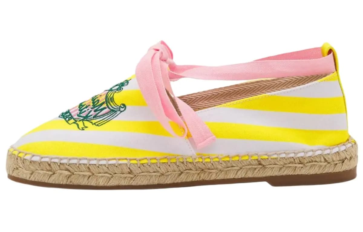 Maison Kitsune Qadın Espadril Sarı Zolaqlı