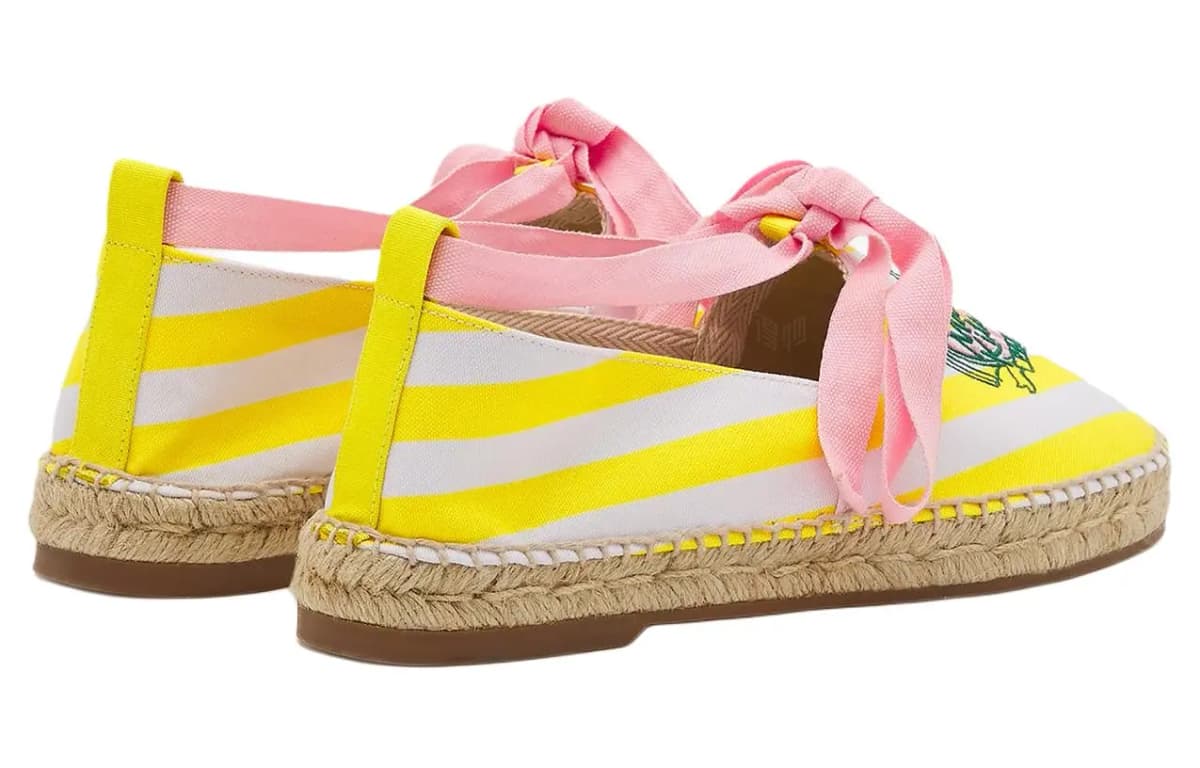 Maison Kitsune Slip-On Fashion Espadrilles Women's Lemon Stripe 4