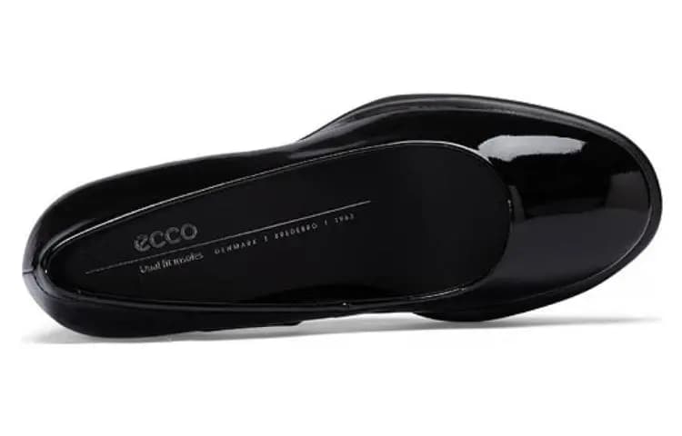 Ecco Chunky Heel High Heels 7cm Women's Bright Black 4