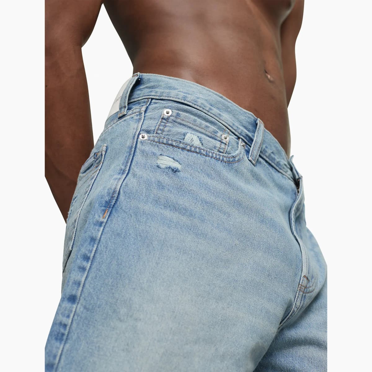 Calvin Klein Kişi Denim Şort Açıq Göy 6