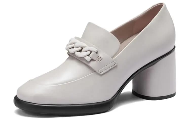 Ecco Block Heel High Heels 6.5cm Women's Lime Gray 2