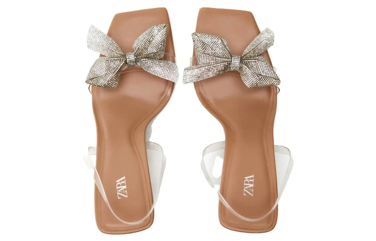 ZARA Strap Sandals Women's Transparent 5