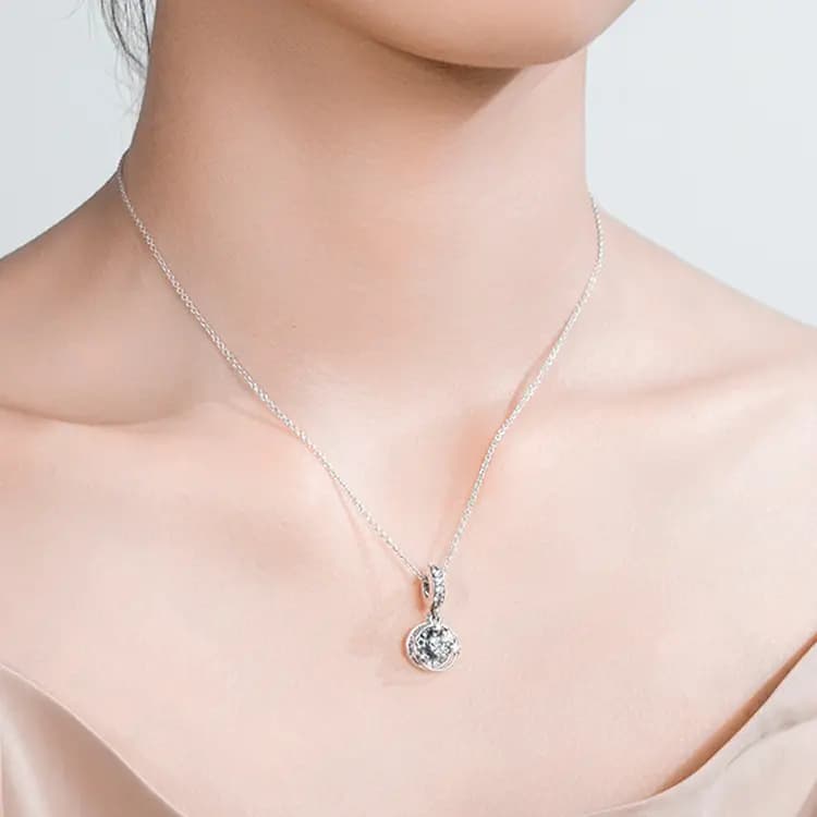 Pandora Starry Night Sky Moon & Stars Necklace Women's Silver 3