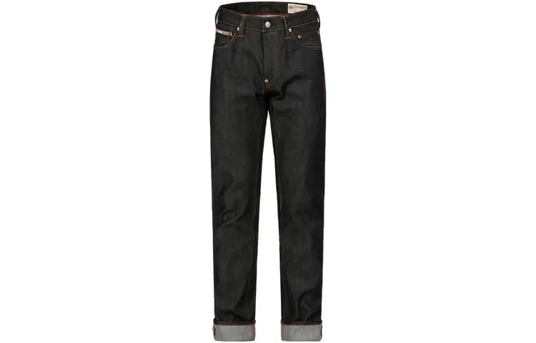 EVISU AW23 Small Seagull Texture Embroidered Slim Jeans Men's Black 2