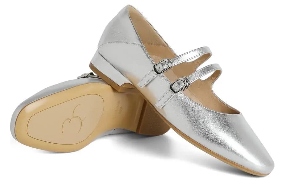 BELLE Mary Jane Shoes Women's Silver 5