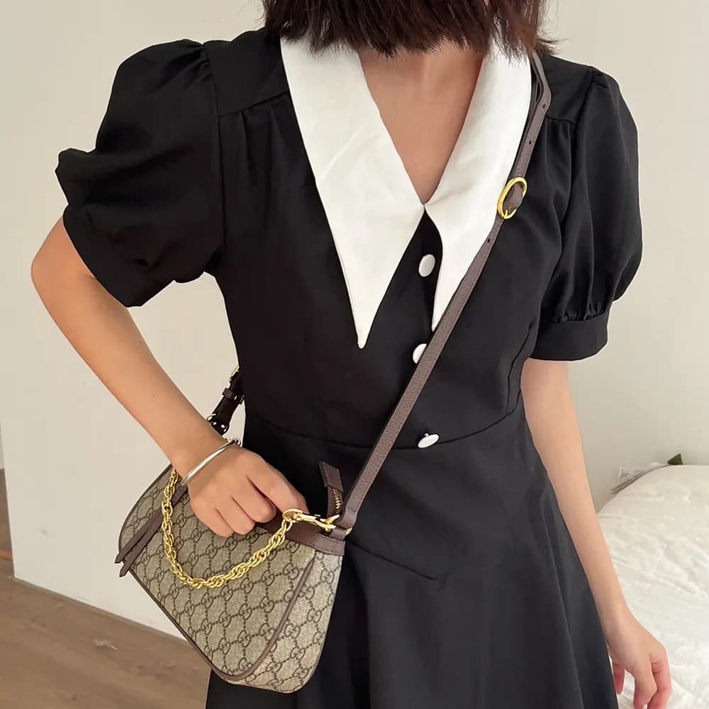 Jiangxin GUCCI Ophidia Crossbody Bag Strap Qadın Qəhvəyi 2