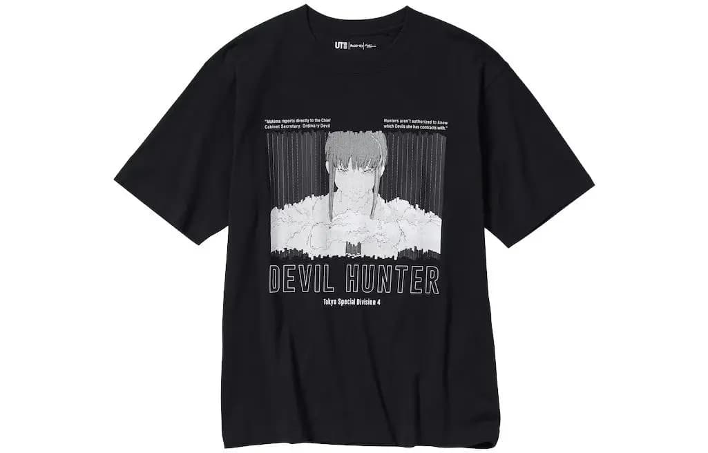 UNIQLO X Chainsaw Man Co-branded Series Unisex Köynək Qara