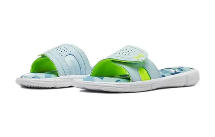 Under Armour Ignite Series Slip-Resistant Cushioning Lightweight Slippers White Green Kids' 4