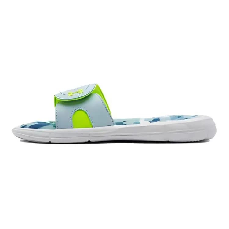 Under Armour Ignite Series Slip-Resistant Cushioning Lightweight Slippers White Green Kids'