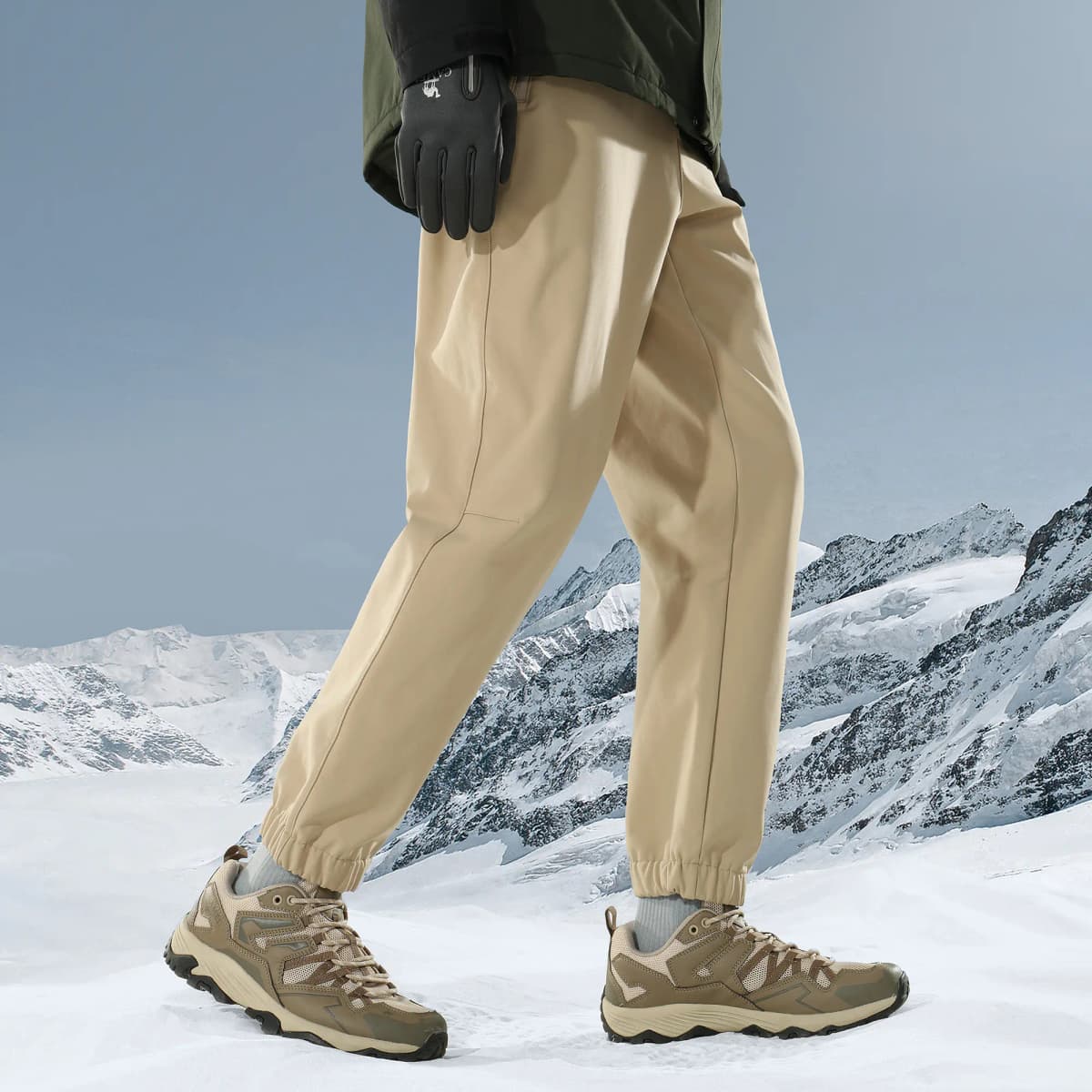 CAMEL Urban Function Series Solid Color Logo Windproof Water-Resistant Fleece Soft Shell Jogger Pants Men's 7