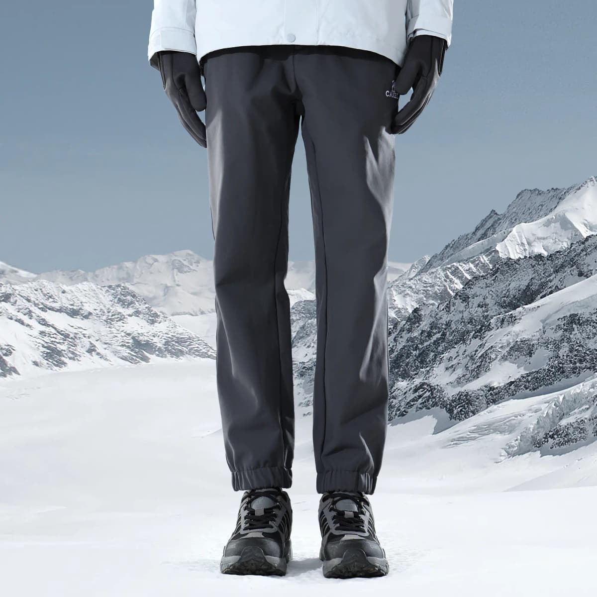 CAMEL Urban Function Series Solid Color Logo Windproof Water-Resistant Fleece Soft Shell Jogger Pants Men's 11