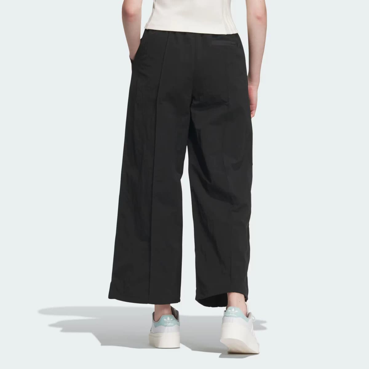 adidas Originals Trefoil Adventure Pants Solid Color Label Logo Wide Leg Sports Long Pants Women's Black 3