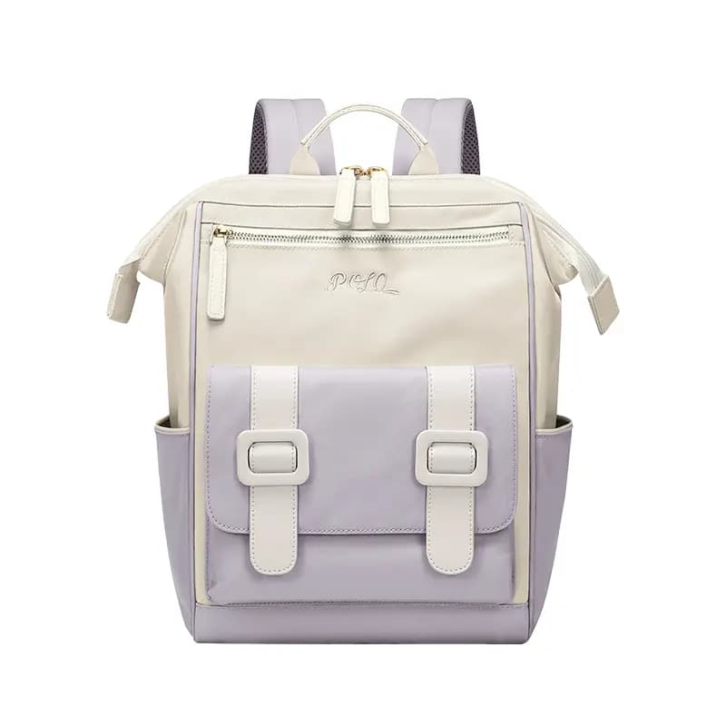POLO Fabric Laptop Bag For Women's University Students Back To School Backpack For Women's Large Women's Apricot Green