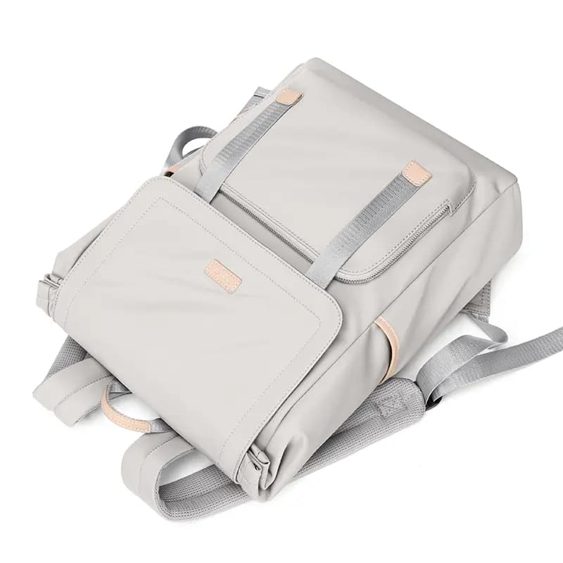 POLO Textile, Synthetic Leather Backpack Large Women's Light Gray/Sea Breeze Green 5