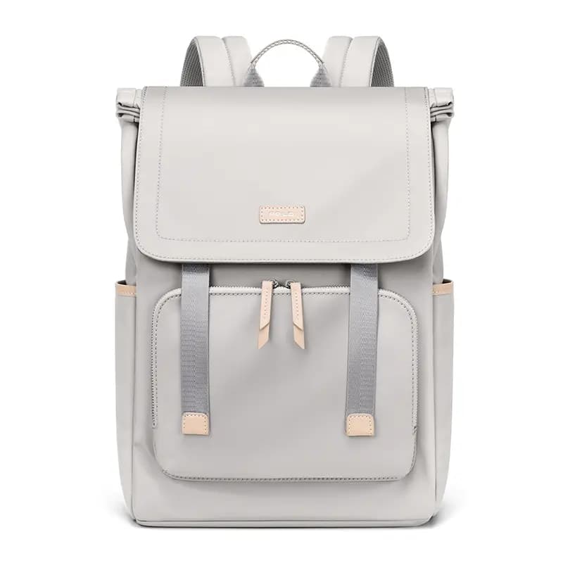 POLO Textile, Synthetic Leather Backpack Large Women's Light Gray/Sea Breeze Green